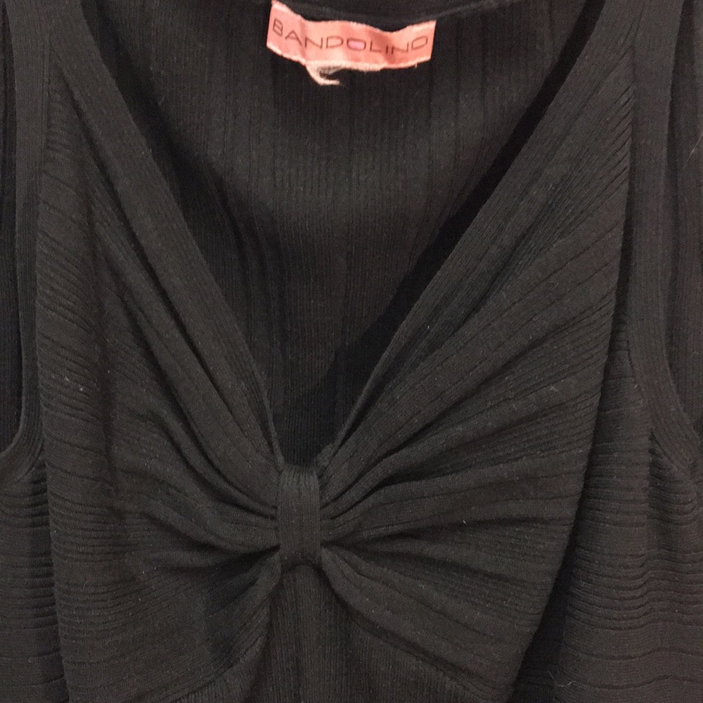 BLACK SWEATER TANK  BANDOLINO RUSHING GATHERING LOW CUT Style size XL
